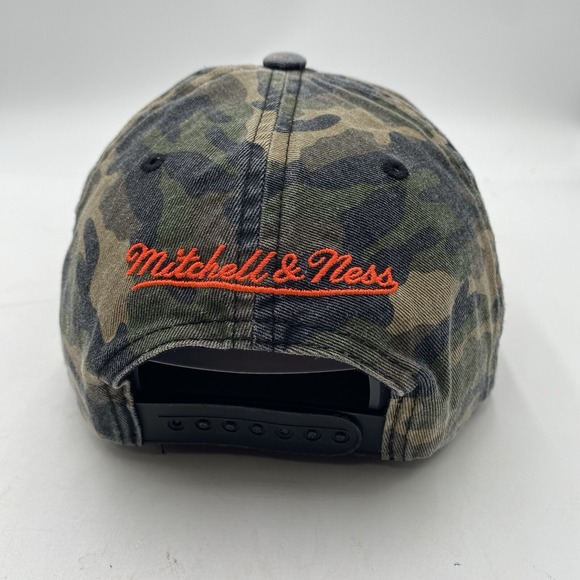 Golden State Warriors Hat Camo Neon Orange Mitchell Ness SnapBack Adjustable VGC - Picture 6 of 12